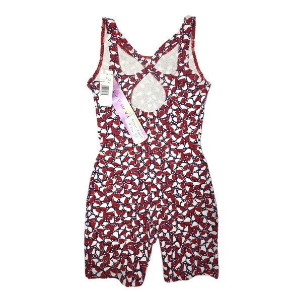 Gilda Marx VTG Patriotic Hearts Racerback Cotton Biketard Singlet Size XS (Y/J) - Picture 5 of 11